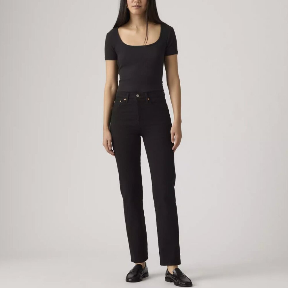 Levi's High Rise Wedgie Straight - Soft Black, 25W, NWOT